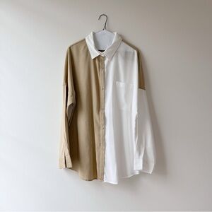 Two toned tunic button up!